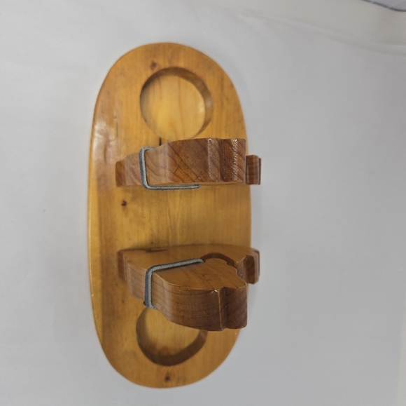 Wooden Handmade Napkin, Salt & Pepper Shaker Holders Coyotes Howling At The Moon - Picture 6 of 14